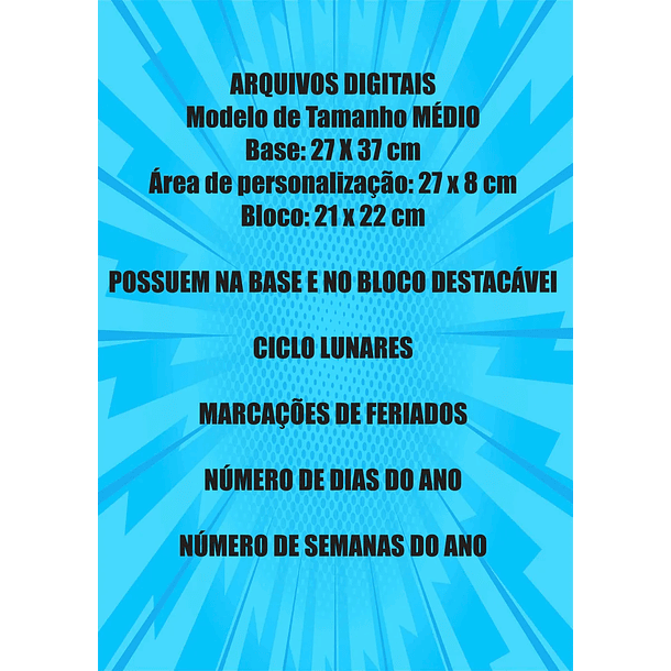 Arquivo Digital Calendário Base E Bloco 2026 Medio Editavel 4