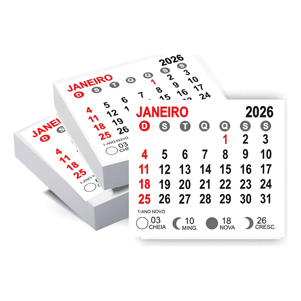 Arquivo Digital Bloco Calendário A4 P/ Imã De Geladeira 2026 1