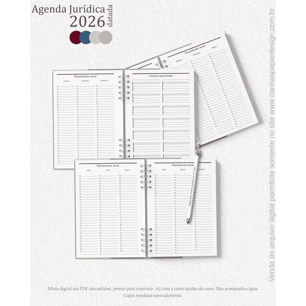 Combo Agenda Jurídica 2026 9