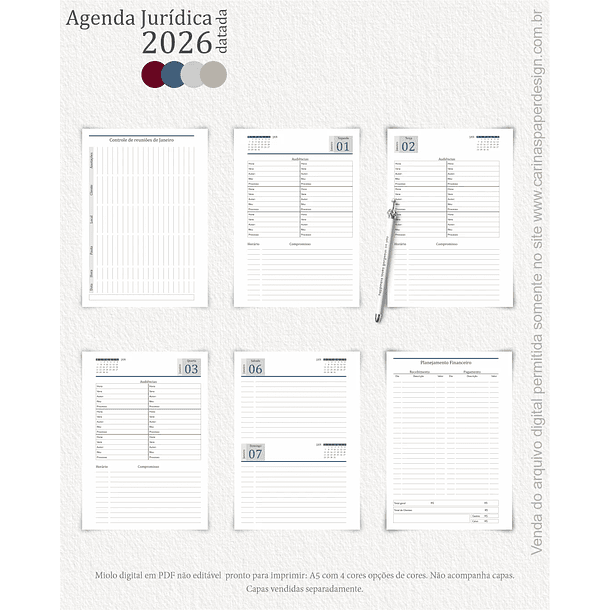 Combo Agenda Jurídica 2026 11