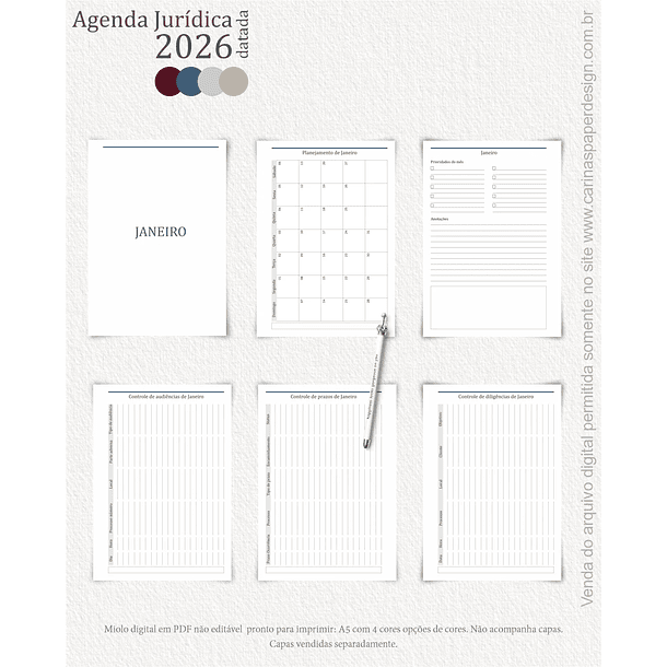 Combo Agenda Jurídica 2026 14