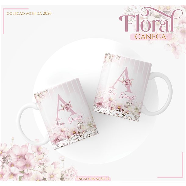 Arquivo Encadernação Rosa Floral - Lina 1