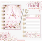 Arquivo Encadernação Rosa Floral - Lina 2