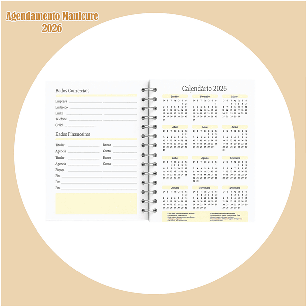 Arquivo Digital Agendamento Amarelo Claro Manicure 2026 4