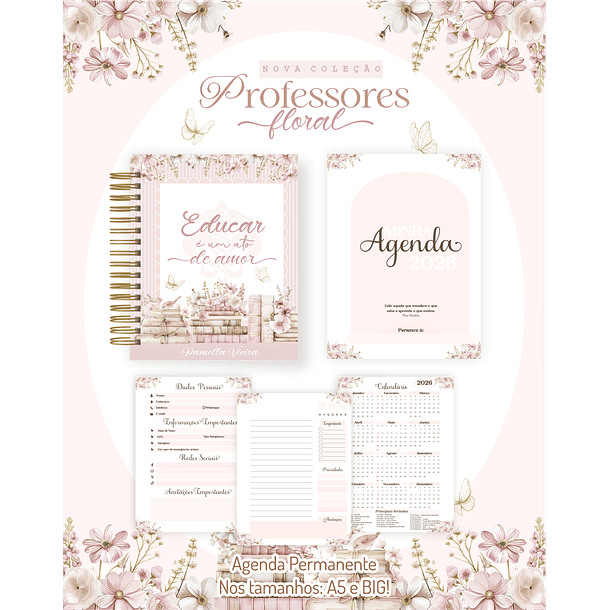 Arquivo Digital Agendas e Planners Permanente Professora Floral 1 – 2026  4