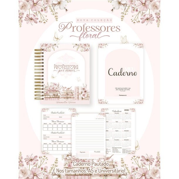 Arquivo Digital Agendas e Planners Permanente Professora Floral 1 – 2026  8