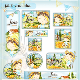 Arquivo Etiqueta Escolar Fazendinha Menino