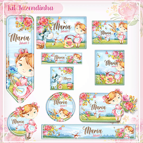 Arquivo Etiqueta Escolar Fazendinha Menina