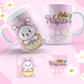 5 Artes para Caneca Coelhinhos Fofinhos Páscoa Arquivo em Jpg