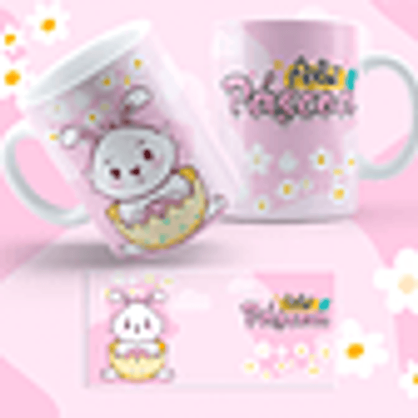5 Artes para Caneca Coelhinhos Fofinhos Páscoa Arquivo em Jpg