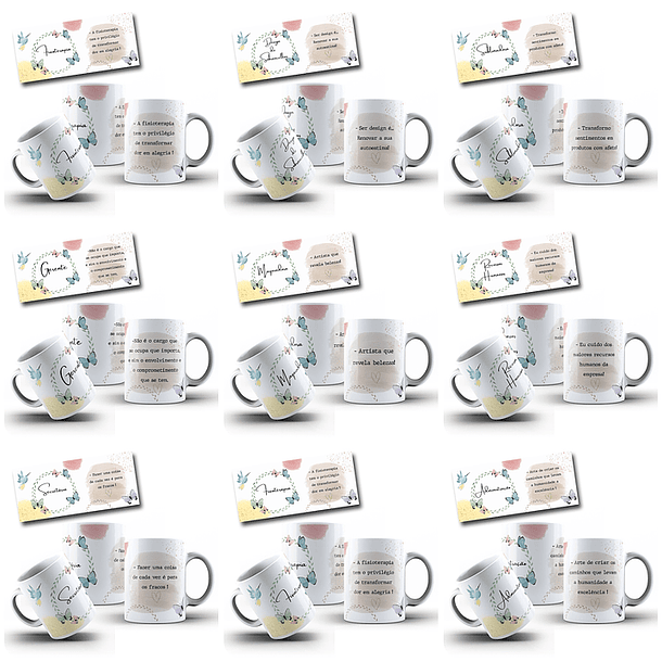 33 Artes para Caneca Profissões Arquivo Editável