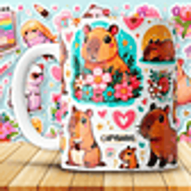 12 Artes para Caneca Capivara Arquivo em Jpg