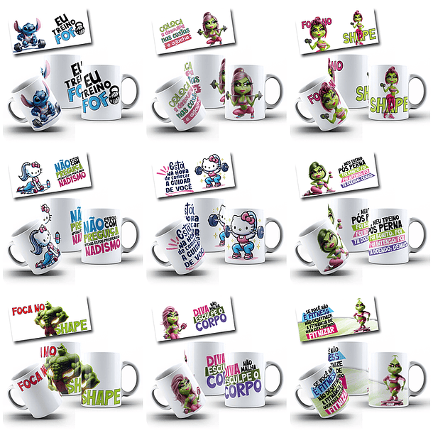 49 Artes para Caneca Academia Divertida Arquivo em Jpg