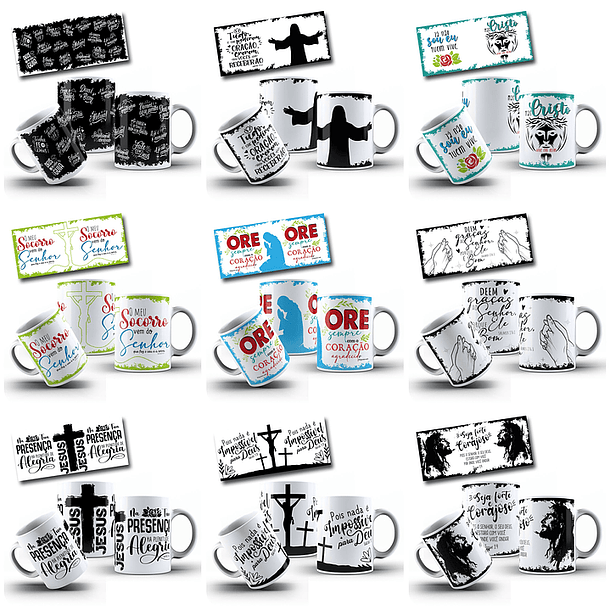 36 Artes para Caneca Orações Jesus Arquivo em Jpg
