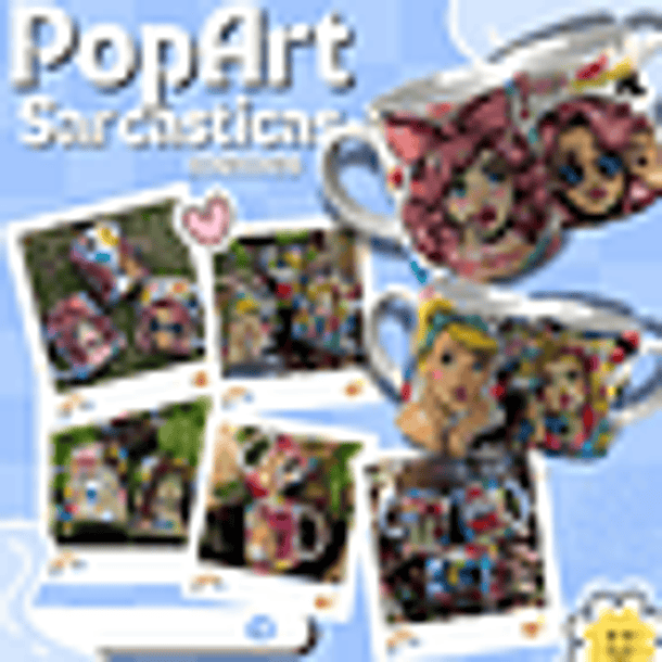 5 Artes para Caneca Pop Mulher Arquivo Editável