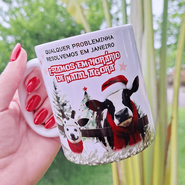 Arte Caneca Qualquer probleminha resolvemos em Janeiro, estamos em horário de Natal agora em Jpg