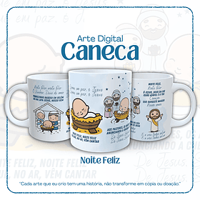 Arte Caneca Noite Feliz (Música Natal) em Jpg