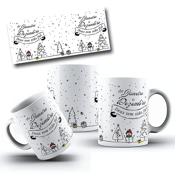 Arte Caneca De Janeiro a Dezembro Deus tem sido Fiel Arquivo em Jpg