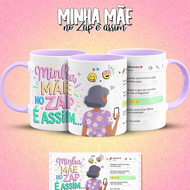 10 Artes para Caneca Mãe no Zap Arquivo em Jpg