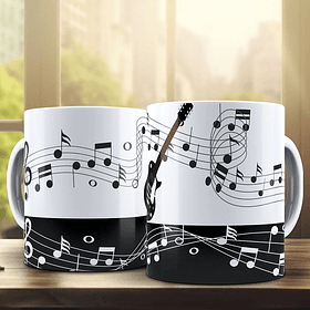 Arte para Caneca Notas Musicais Arquivo em Jpg