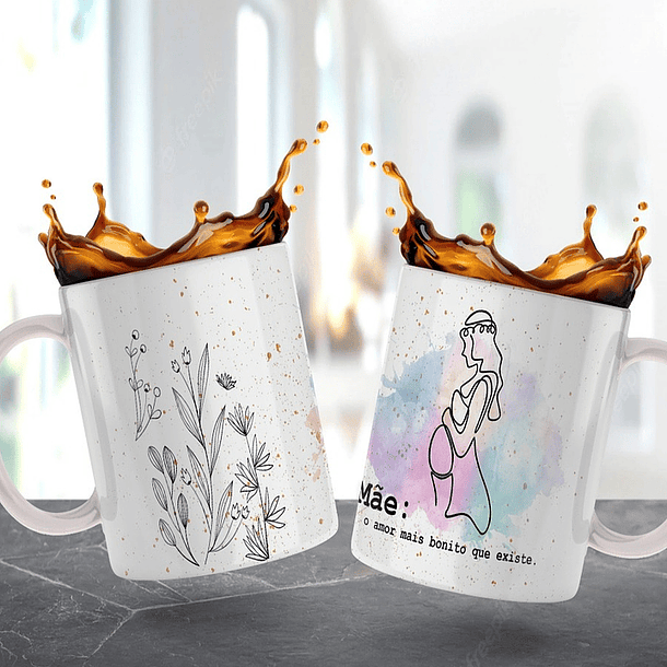 10 Artes para Caneca Dia das Mãe Minimalista em Jpg