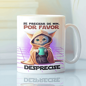 Arte para Caneca Gatinho Se precisar de mim, por favor desprecise Arquivo em Jpg