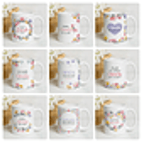 20 Artes para Caneca Dindos Arquivo Editável