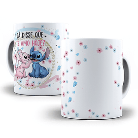 Arte Caneca Já disse que te amo hoje Stitch Arquivo em Png