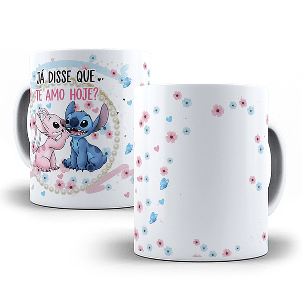 Arte Caneca Já disse que te amo hoje Stitch Arquivo em Png