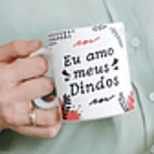 Arte Caneca Eu amo meu Dindos Arquivo em Png
