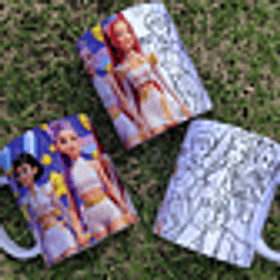 8 Artes para Caneca Colorir Guerreiras Do K-Pop Arquivo Editável