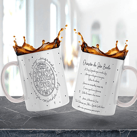 Artes Caneca Oração de São Bento Arquivo Editável