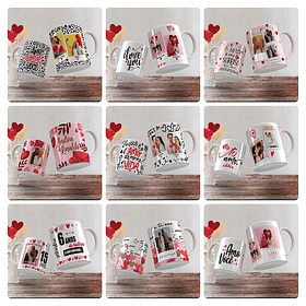 14 Artes para Caneca Dia dos namorados Eu&Voce Arquivo Editável