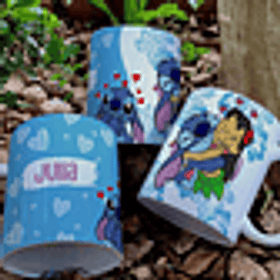 5 Artes para Caneca Estampa Stitch Floral Arquivo em Jpg
