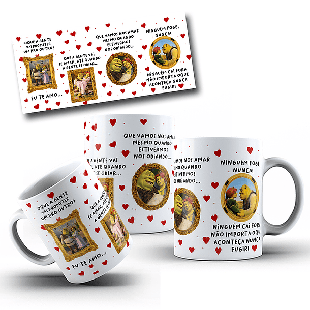 3 Artes Caneca O que a Gente Vai Prometer Um Para o Outro Shurek e Fiona Meu Ogro Arquivo em Jpg