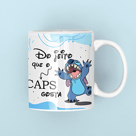 Artes Caneca Stitch do Jeito que o Caps Gosta Azul em Png