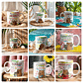 24 Artes para Caneca e Squeeze Capivara Signos Arquivo Editável