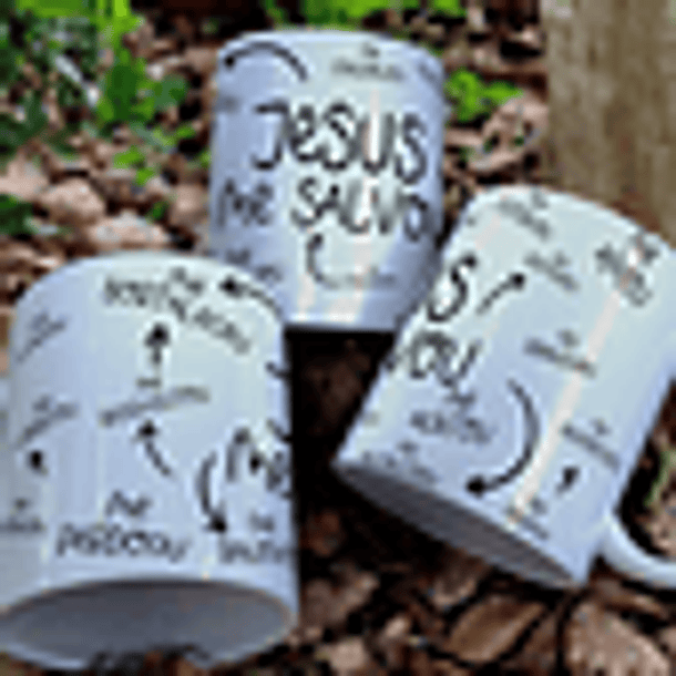 4 Artes para Caneca Jesus te Salvou Arquivo Editável