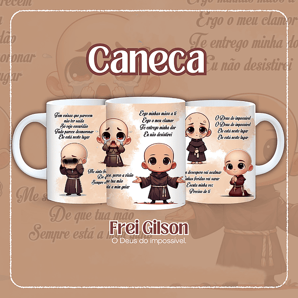 Artes Caneca O Deus do impossível Arquivo em Jpg