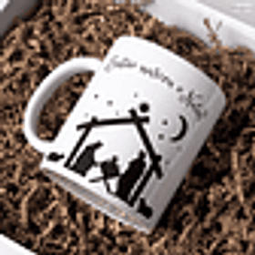 Arte Caneca Então nasceu o Natal Arquivo em Png