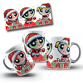Arte Caneca Meninas Super Poderosas Natal Arquivo em Png