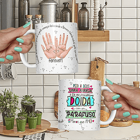 Arte Caneca Pedi a Deus uma amiga ele me deu uma doida com parafuso a menos que amo Arquivo Editável