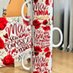 18 Artes para Caneca Dia das Mães Floral Arquivo em Jpg