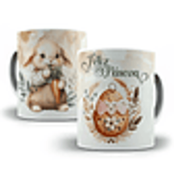 9 Artes para Caneca Páscoa Coelhinho Arquivo em Jpg