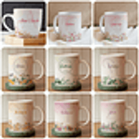 26 Artes para Caneca Alfabeto Floral Arquivo Editável