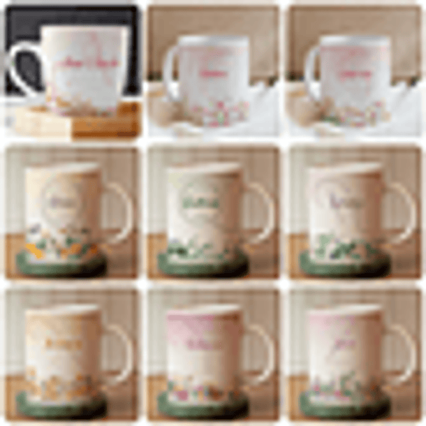 26 Artes para Caneca Alfabeto Floral Arquivo Editável