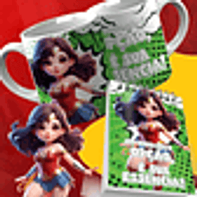 10 Artes para Caneca e Capa para Bloco Dia das Mulheres Mulher Maravilha Arquivo Editável