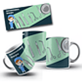 3 Artes para Caneca Instrumentador Arquivo Editável