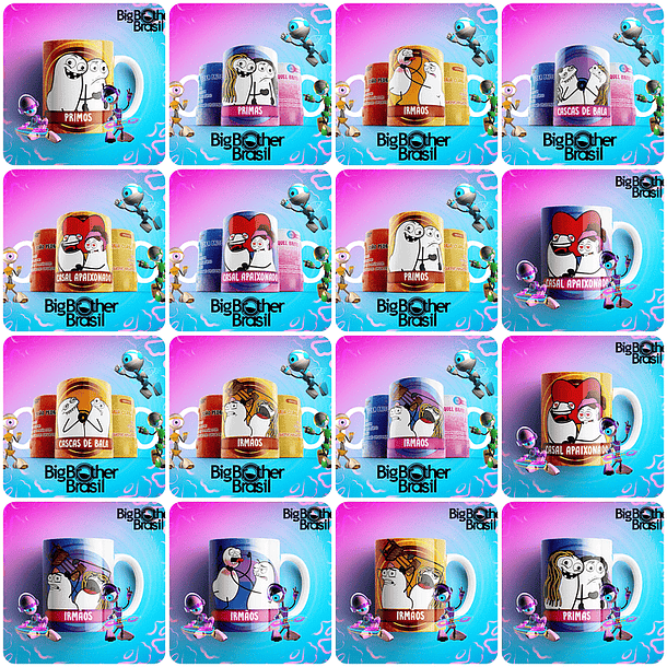 10 Artes para Caneca BBB25 Arquivo em Jpg