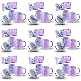 26 Artes para Caneca Alfabeto Borboletas Arquivo em Jpg